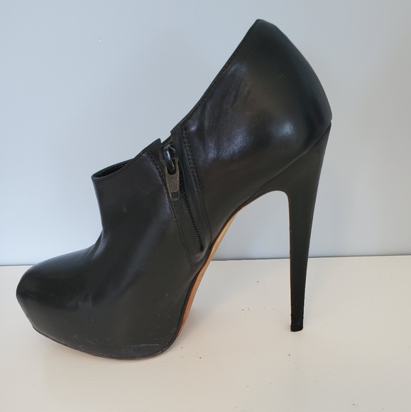 Brian Atwood Leather Platform Booties - Picture 2 of 4